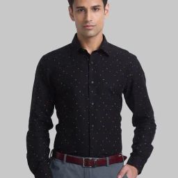 Raymond Black Cotton Regular Fit Printed Shirt-picture-14