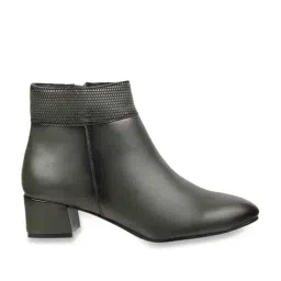 Mochi Women's Olive Casual Booties-image-14
