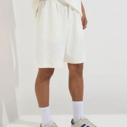 Studiofit by Westside White Textured Relaxed-Fit Cotton-Blend Shorts-image-36