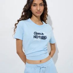 Studiofit by Westside Light Blue Typographic Cotton T-Shirt-picture-47