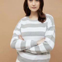 Code by Lifestyle Grey Striped Pullover-image-39
