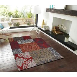 Presto Red & Grey Polyester Carpet-24