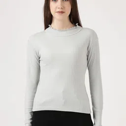 FILMODE Women Ribbed High Neck Cotton Top-picture-34