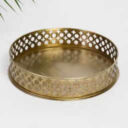 Fabindia Yug Antique Brass Metal Tray-18