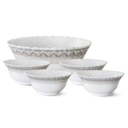 Larah by Borosil White Opalware Pudding Set of 5 image 1