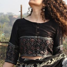 Chidiyaa Black Block Printed Blouse image 1