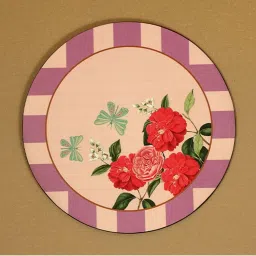 ICRAFT Lilac Haze Series Purple & Beige Mdf Round Trivet - Set of 4 image 3