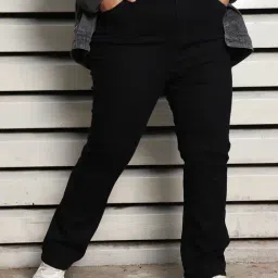 High Star Black Cotton Bootcut Jeans-image-34