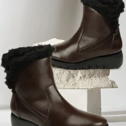 Elle Women's Brown Wedge Booties-image-19
