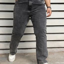 High Star Grey Cotton Bootcut Jeans-image-82
