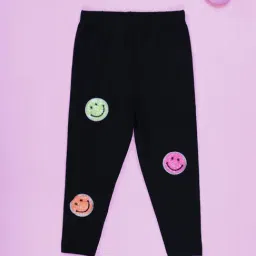 Kiddopanti Girls Black Regular Fit Leggings-picture-17