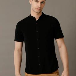 Identiti Black Slim Fit Shirt-image-83