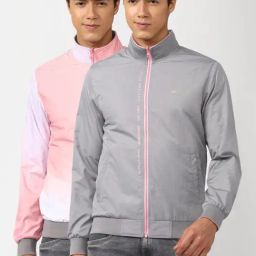 Peter England Grey Regular Fit Reversible Jacket-picture-12