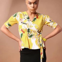PURVAJA Yellow Printed Top-image-22