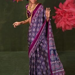 Mysilklove Purple Saree With Unstiched Blouse-picture-11