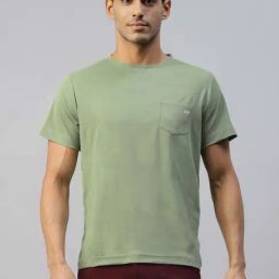 Slowave Pista Green Slim Fit Crew T-Shirt-image-62
