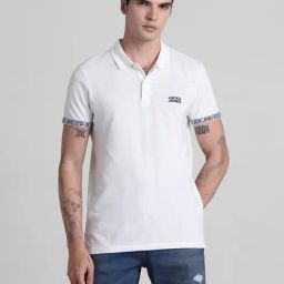 Jack & Jones Cloud Dancer Cotton Slim Fit Polo T-Shirt-image-43