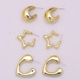 Jewels Galaxy Contemporary Half Hoop Earrings-picture-36