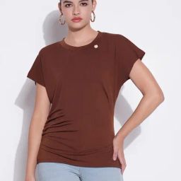 Showoff Brown Regular Fit Tops-25