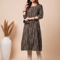 Globus Purple Cotton Printed Kurta-35