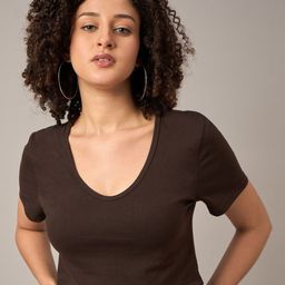 R.Code by The Roadster Life Co. Scoop Neck Short Sleeves Cotton T-shirt-image-82