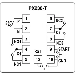 Sub-Zero High Limit, Low Limit Digital Timer PT240-K-W2H00 - 48 x 48 mm image 2