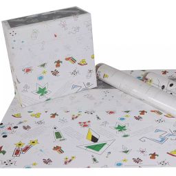 eVincE - thoughtful PRESENTations DIWA01L10X4 s Set of 40 Diwali Doodle White for Festival Gifts 70 x 50 cms Gift Wrapping Paper (Pack of 40 Piece)-image-30