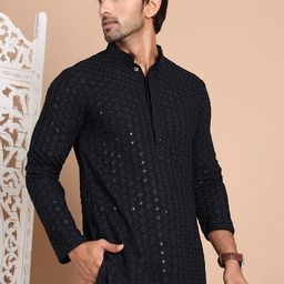 Anouk Men Geometric Embroidered Sequinned Kurta-49
