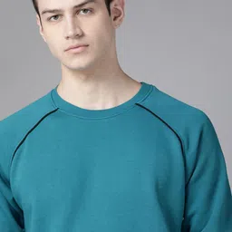Roadster Men Teal Blue Solid Sweatshirt-picture-47
