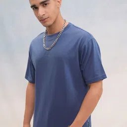 HIGHLANDER Men Brand Logo Printed Round Neck Cotton Oversized T-shirt-picture-37