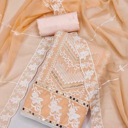 LeeliPeeri Designer Embroidered Georgette Unstitched Dress Material-image-91