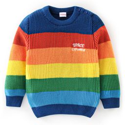 Babyhug 100% Acrylic Knit Full Sleeves Striped Sweater - Multicolour-image-79