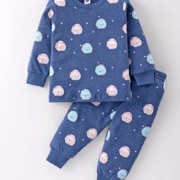 Teddy Sinker Full Sleeves Pyjama Set Lion Print - Navy Blue-image-51