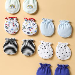 Ben Benny 100% Cotton Knit Mittens Pack of 6 - Multicolor-image-38