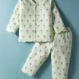 Tango Interlock Knit Full Sleeves Co-ords Night Suit with Balloon Print - Light Green-picture-29