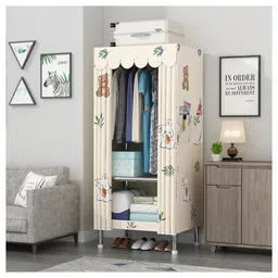 StarAndDaisy Collapsible Wardrobe for Clothes Storage for Multipurpose, Cloth, Shoes, Books Organizer, Off White-picture-18