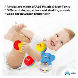 FunBlast Colourful Attractive Sound Rattles & Teether for Babies  3 Pcs Multicolor image 2