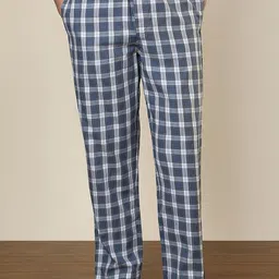 SleepZ by Raymond Checked Pure Cotton Straight-Leg Lounge Pant-picture-0