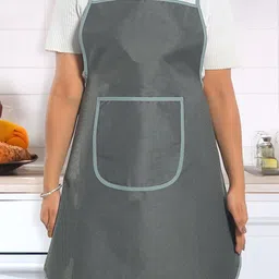 Kuber Industries Grey Waterproof Apron With Center Pocket-85