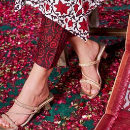 Anouk Women Floral Printed Regular Sequinned Kurti with Trousers & With Dupatta image 3