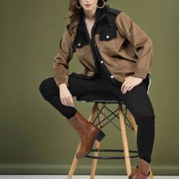Melon by PlusS Brown & Black Color-Block Jacket image 5