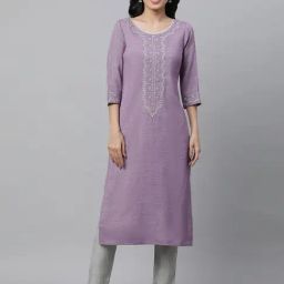 Aurelia Purple Regular Fit Solid Kurta-image-51