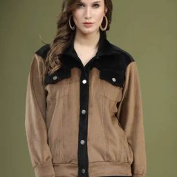 Melon by PlusS Brown & Black Color-Block Jacket-picture-26