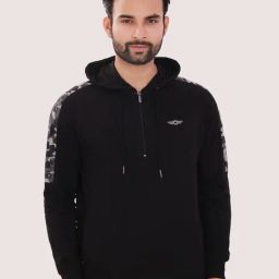 Force NXT Black Cotton Regular fit Solid Hooded Sweatshirt-picture-28