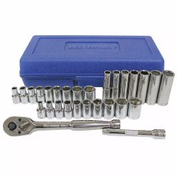Westward Socket Wrench Set Chrome 6 Point 3/16 - 12.7 mm (1/2 Inch), 33HD81-19