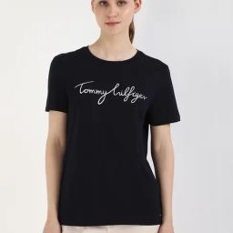 TOMMY HILFIGER Navy Cotton Embroidery Short Sleeve T-Shirt-image-66