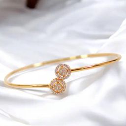 Taraash 925 Sterling Silver Round Gold Openable Bangle for Women-image-29