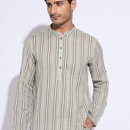 indus route by Pantaloons Men Thread Work Dobby Kurta-18