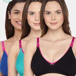 Inner Sense Multicolored Non Wired Non Padded Nursing Bra (Pack Of 3)-image-100