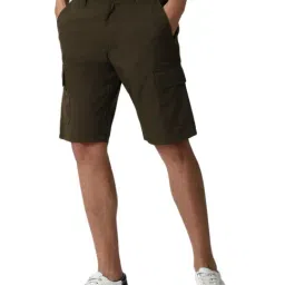 Peter England Brown Cotton Regular Fit Checks Cargo Shorts-picture-12